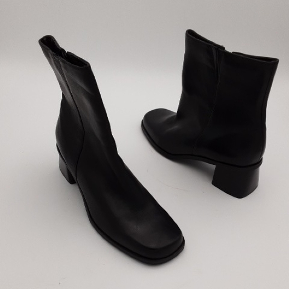 Naruralizer Elegant Black Women10.5M  Ankle Boots Leather Women Y2k Square Toe - Picture 1 of 13